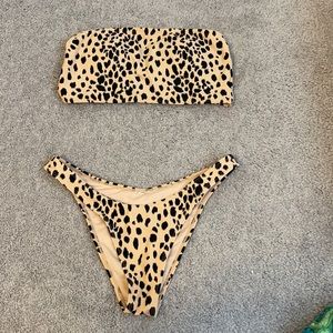 Cheetah Print Bandeau Bikini